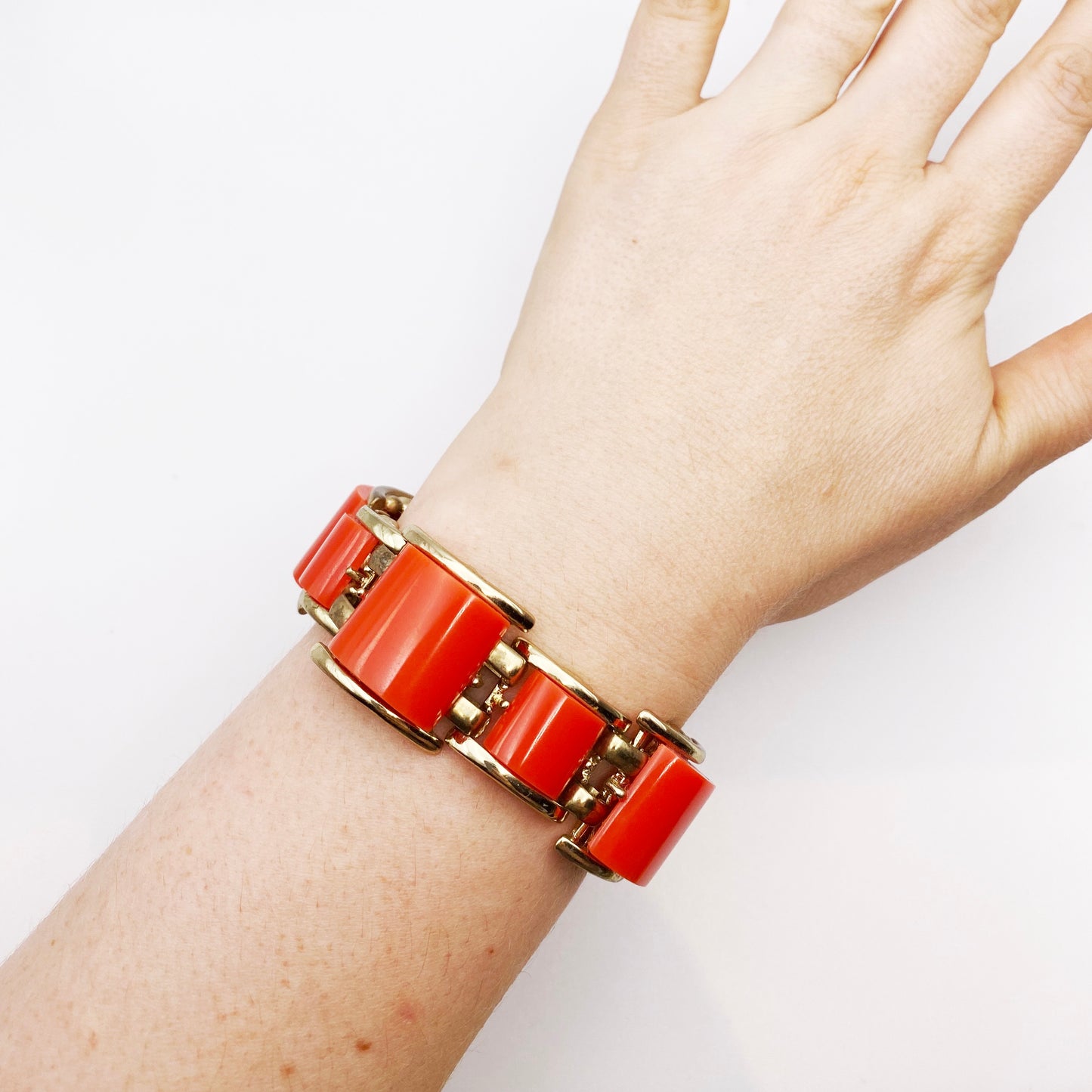 1960s Vintage Coral Thermoset Bracelet