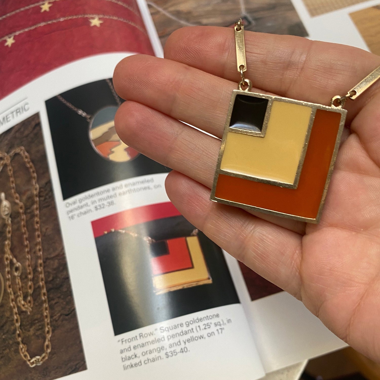 1970s Sarah Coventry Pendant with Reference Book
