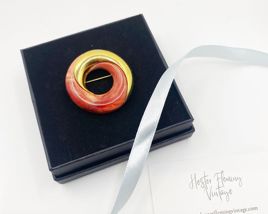 Vintage Givenchy designer brooch signed Paris New York 1979