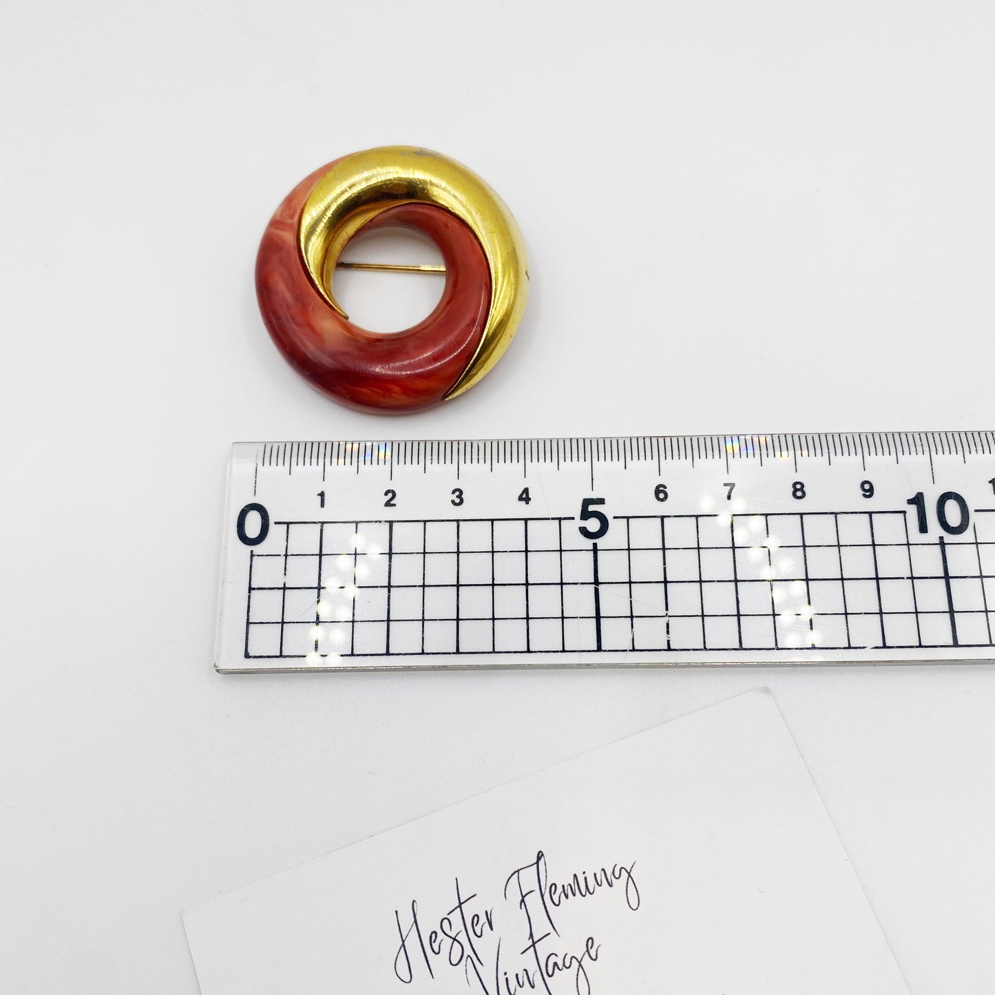1979 Givenchy Brooch | Vintage Coral Glass Designer Pin