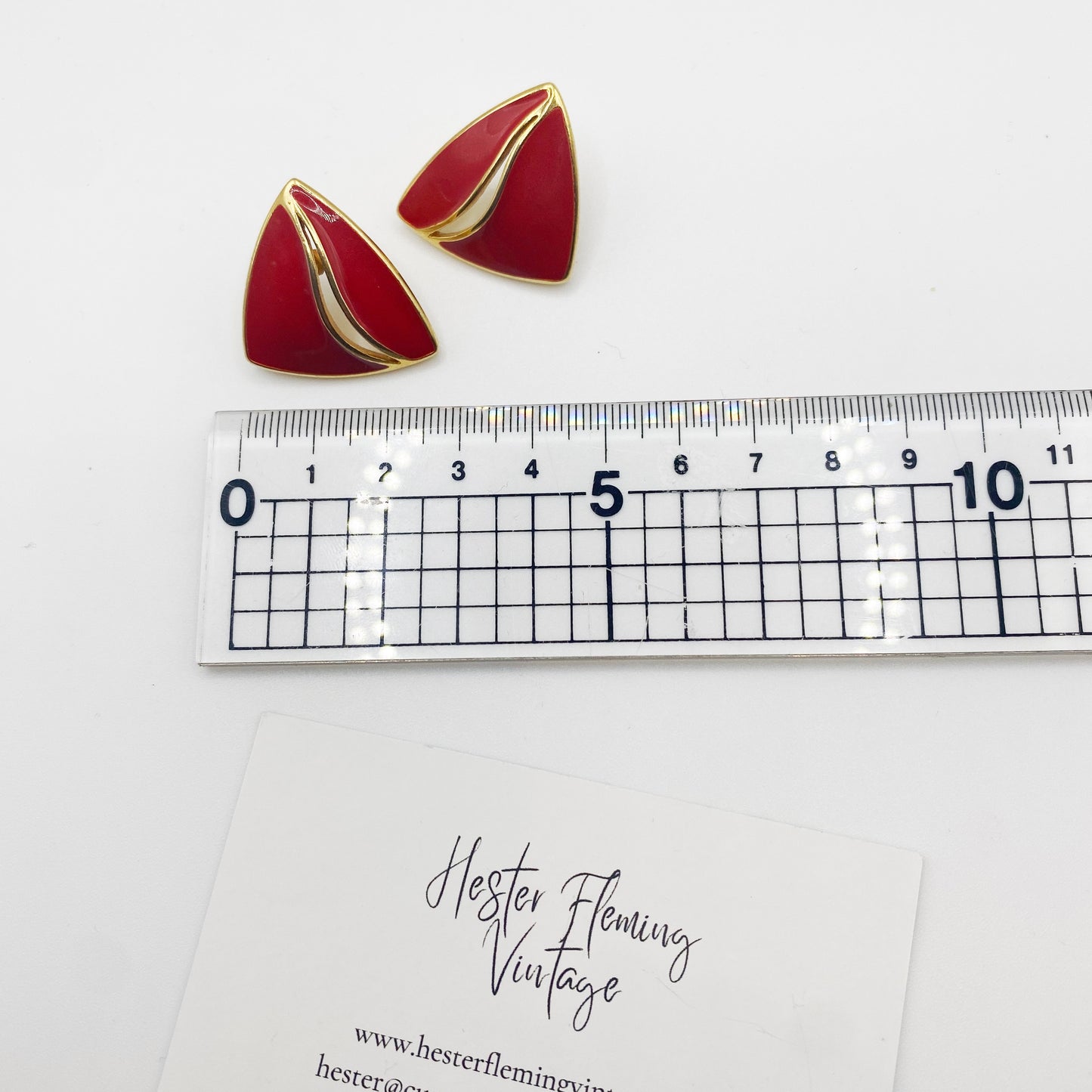 Vintage 1980s Trifari earrings measurement.