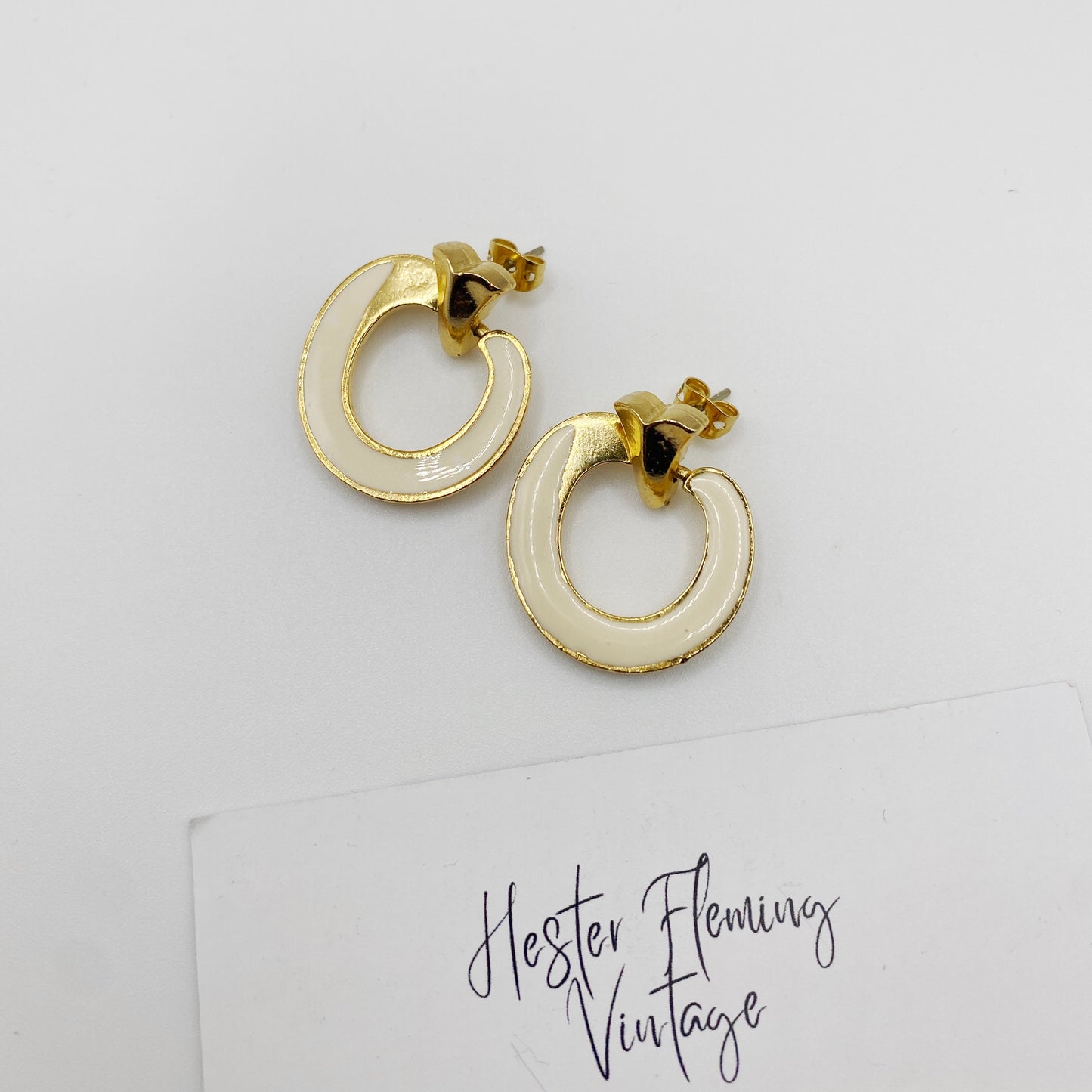 Vintage 1970s Enamel Earrings | Retro Pop Statement