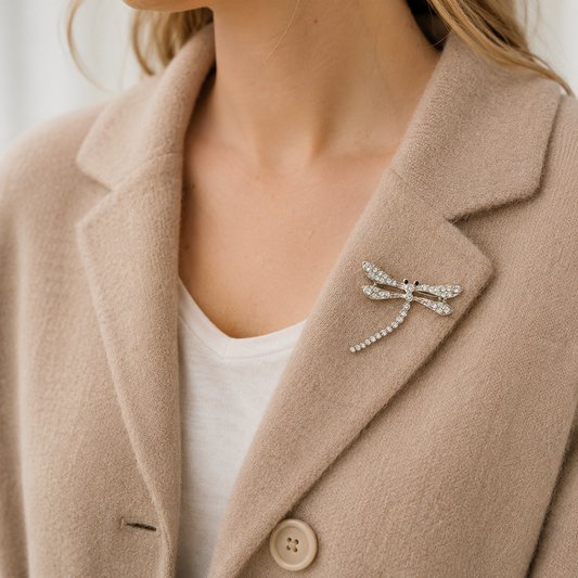 Vintage · 1990s · Swarovski Crystal Dragonfly Brooch