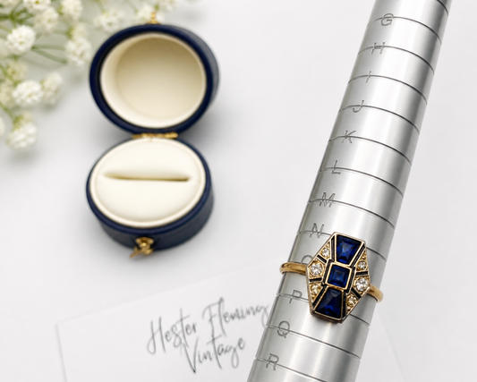 Deco Sapphire Ring - Size O