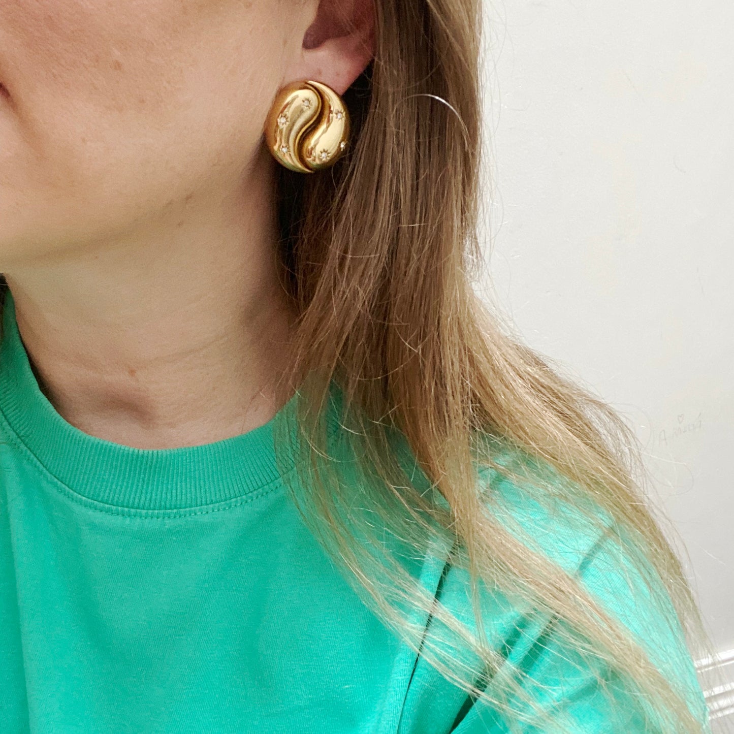 1980s French designer, Andre Courreges Earrings
