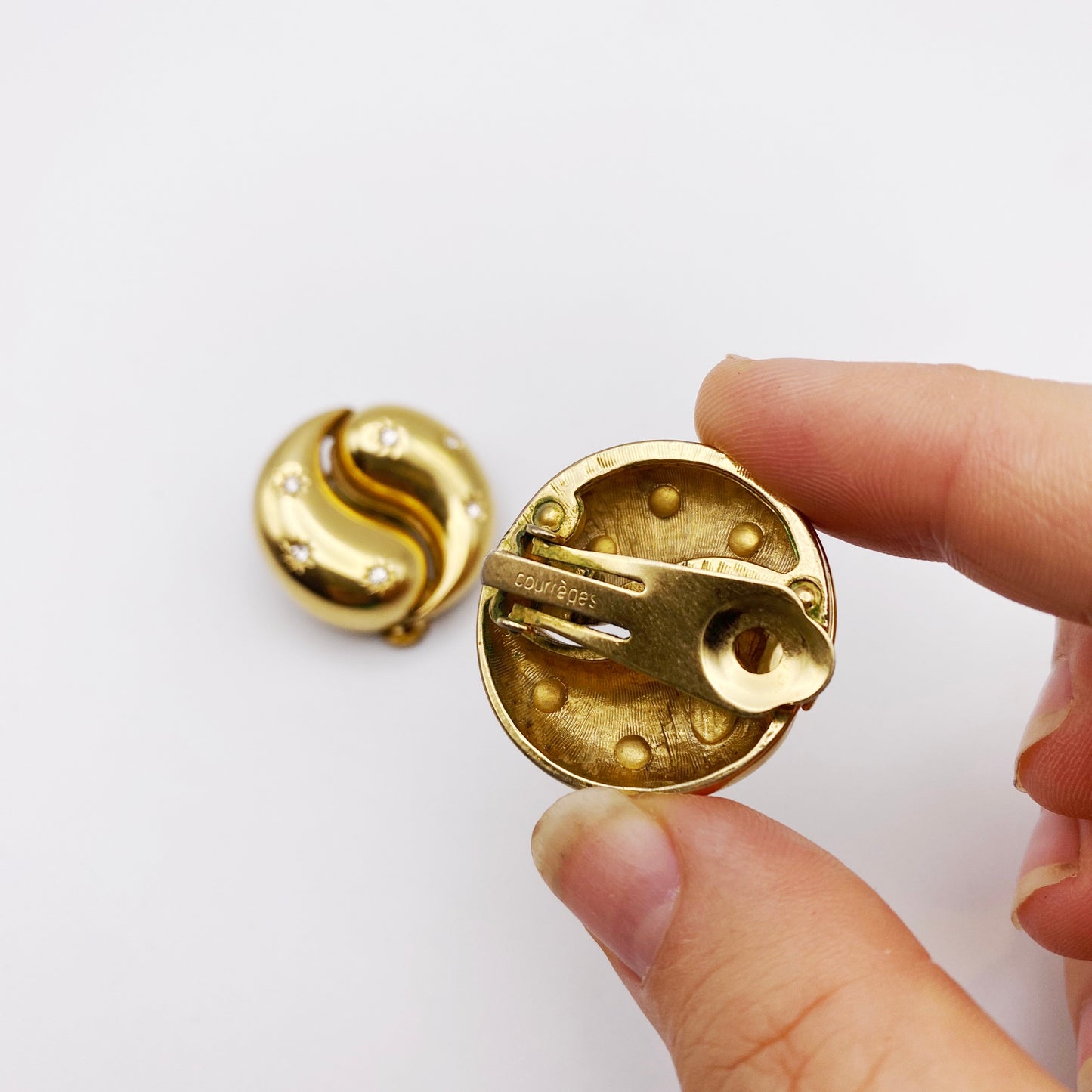 1980s French designer, Andre Courreges Earrings