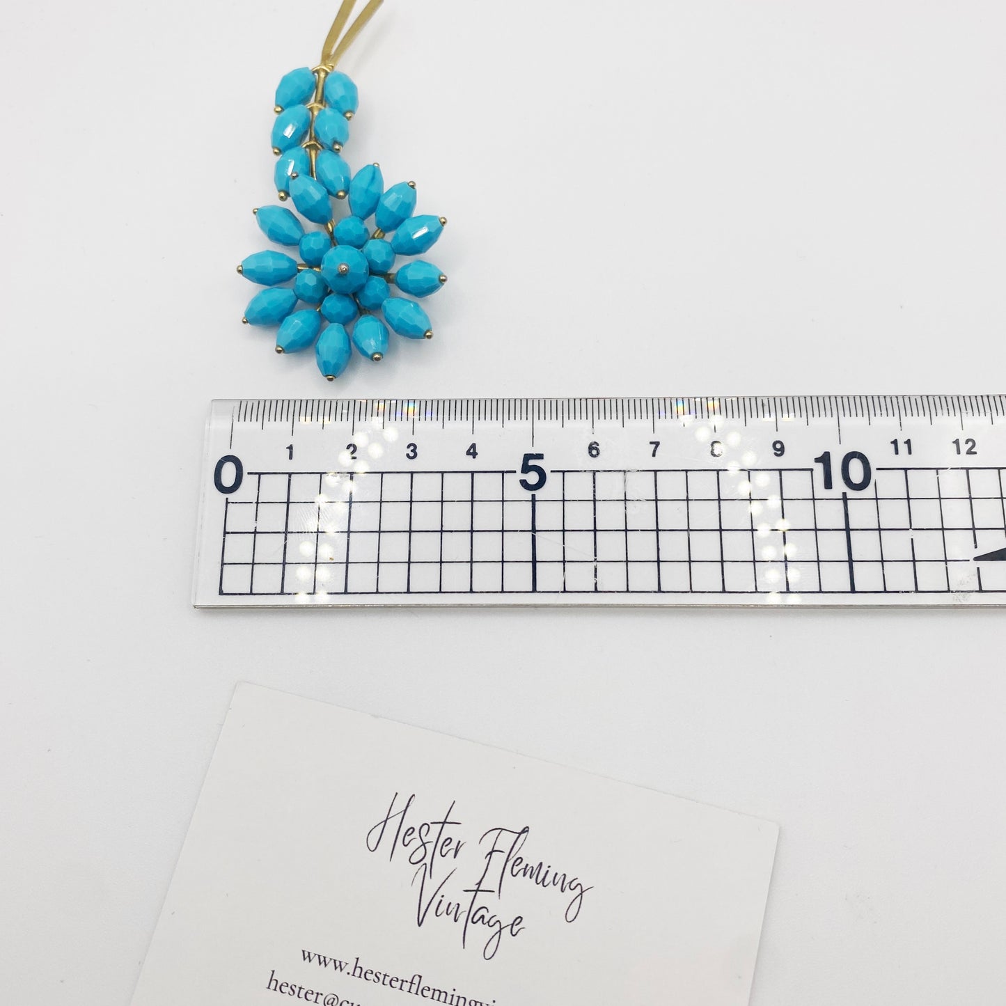 1960s Turquoise Vintage Flower Brooch – A Retro Statement Pin