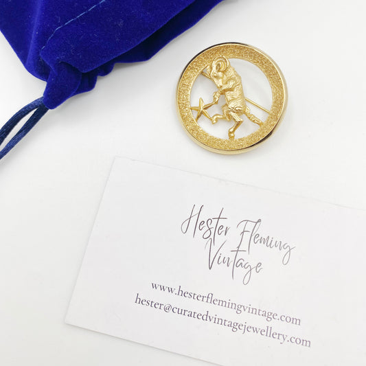 Trifari · 1970s · Zodiac Aries Brooch Vintage