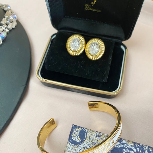 Trifari · 1980s · Crystal Earrings