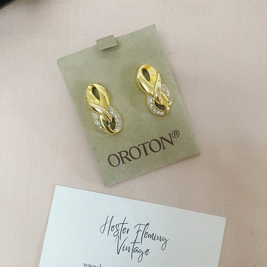 Vintage Oroton Infinity Earrings | 1990s Designer Statement Jewellery