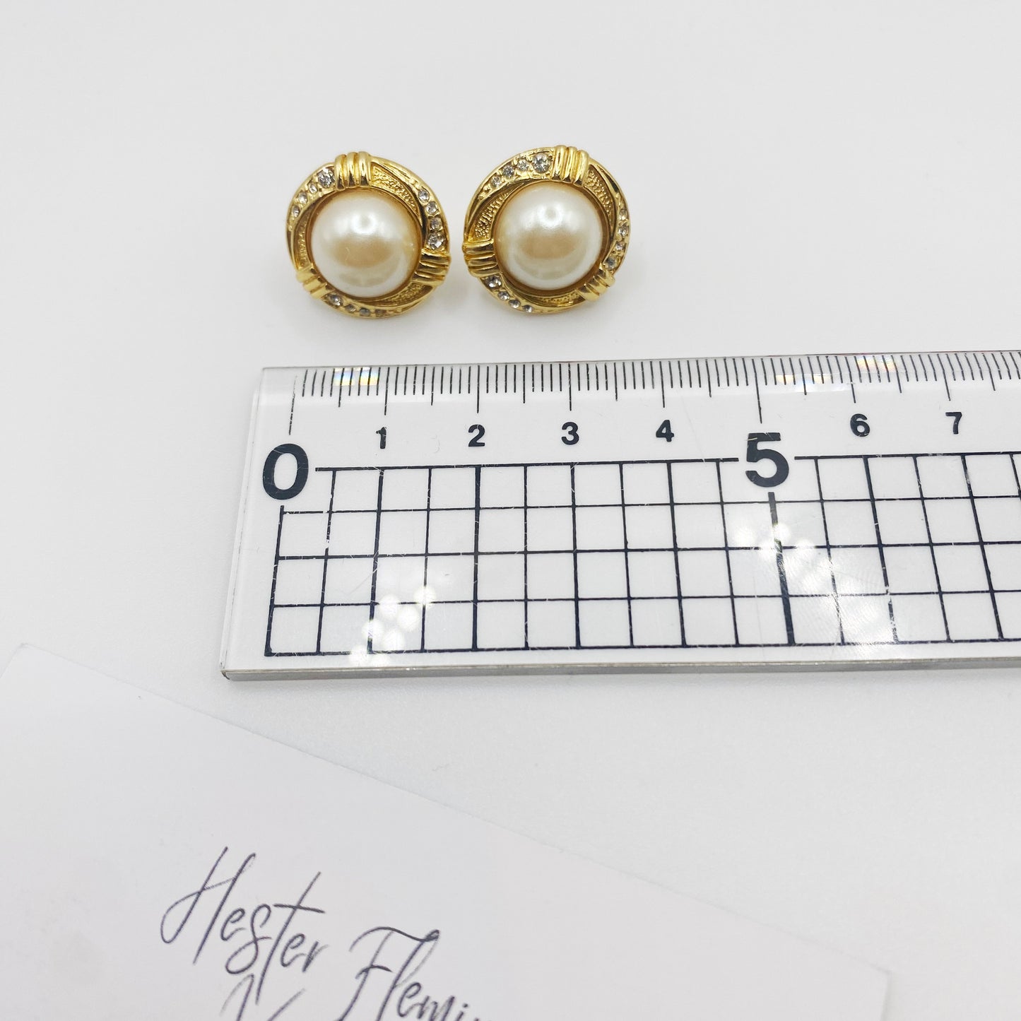 Vintage 1980s Pearl & Crystal Earrings | Retro Glam Costume Jewellery