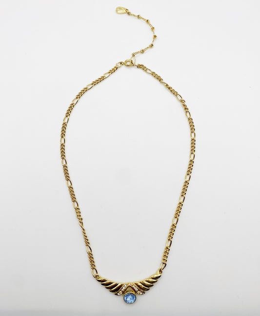 Vintage Gold Wonder Wings Necklace | 1980s Statement Jewellery