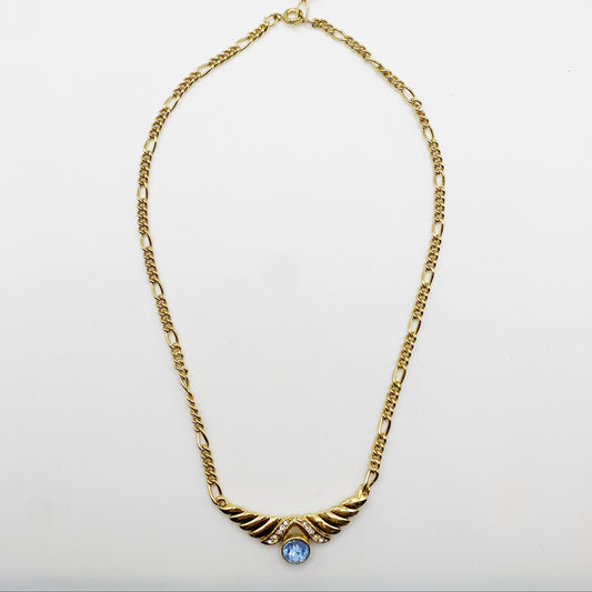 Vintage Gold Wonder Wings Necklace | 1980s Statement Jewellery