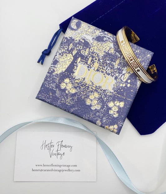 Pre-Loved Christian Dior Code Bangle Bracelet | Vintage Designer Jewellery