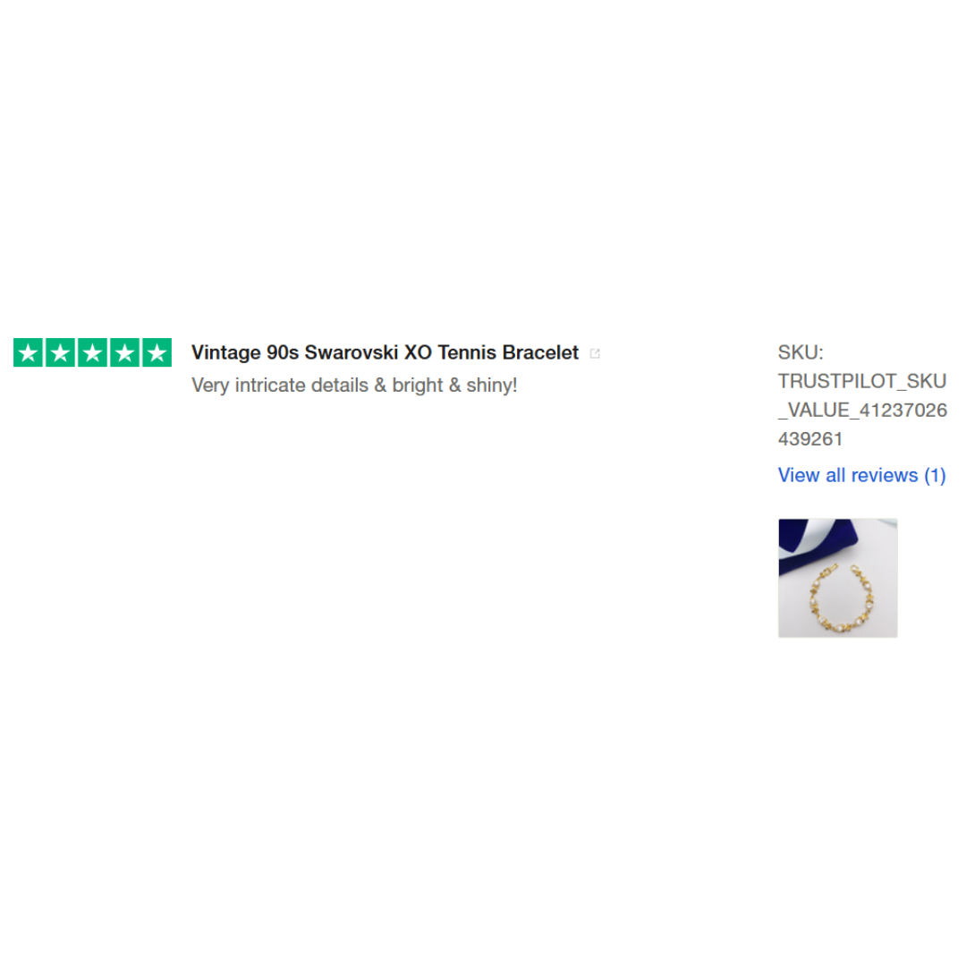 Trustpilot review of Vintage 90s XO Swarovski Crystal Bracelet.