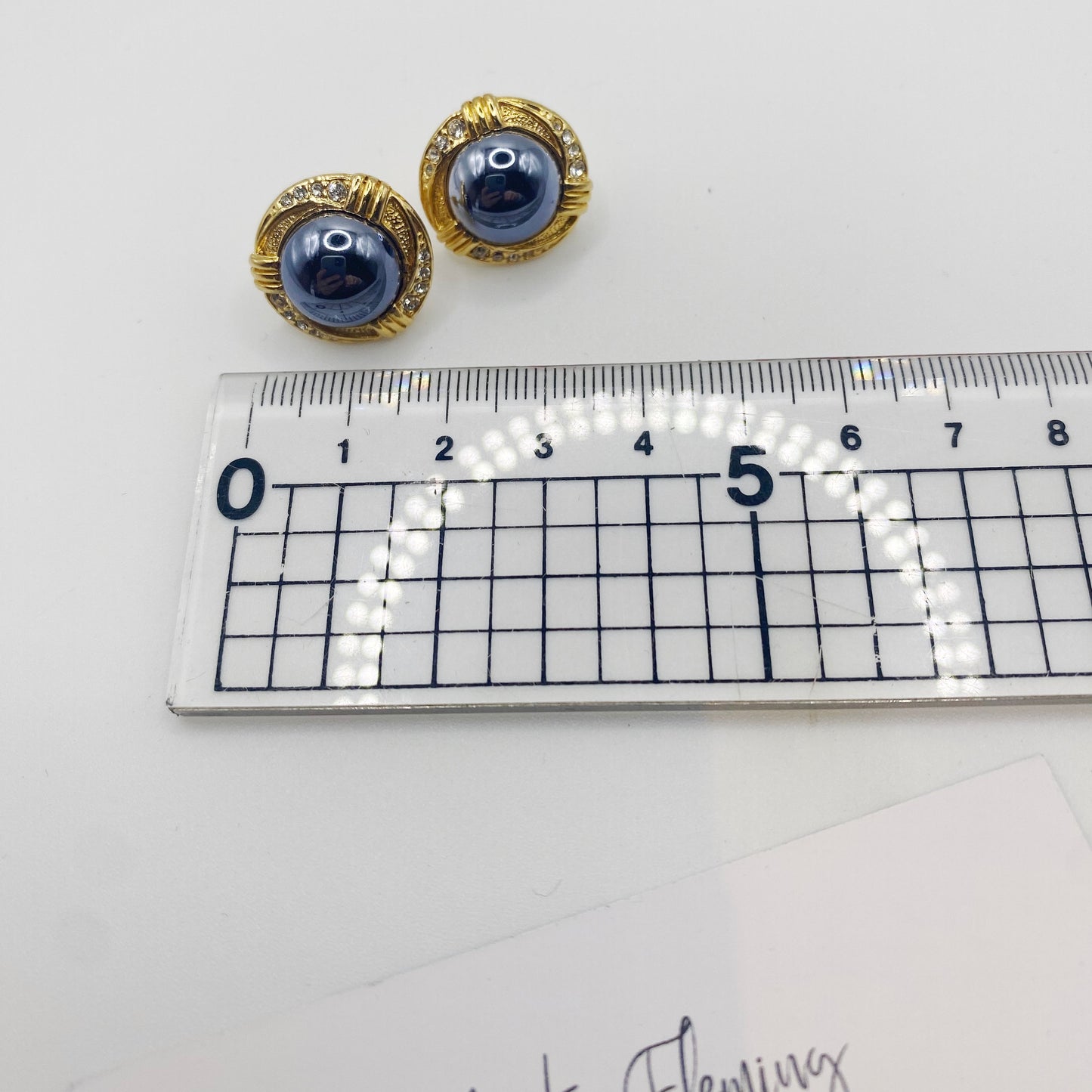 1990s Vintage Hematite and Crystal Earrings | Bold Retro Glam