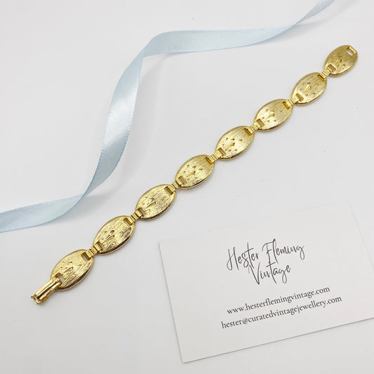 Vintage · 1990s · Textured Gold-Plated Bracelet