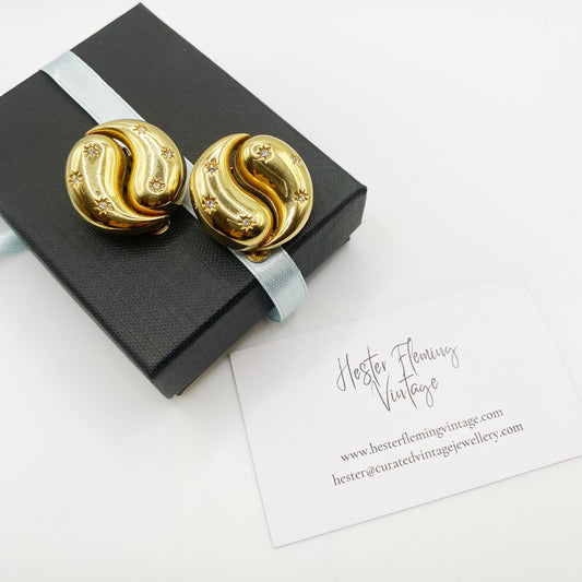 1980s French designer, Andre Courreges Earrings