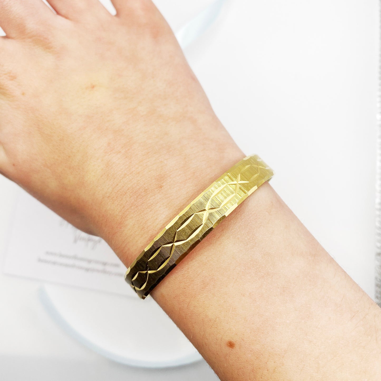 Vintage 1970s Monet ‘Splendor’ Gilt Bangle | Designer Statement Piece