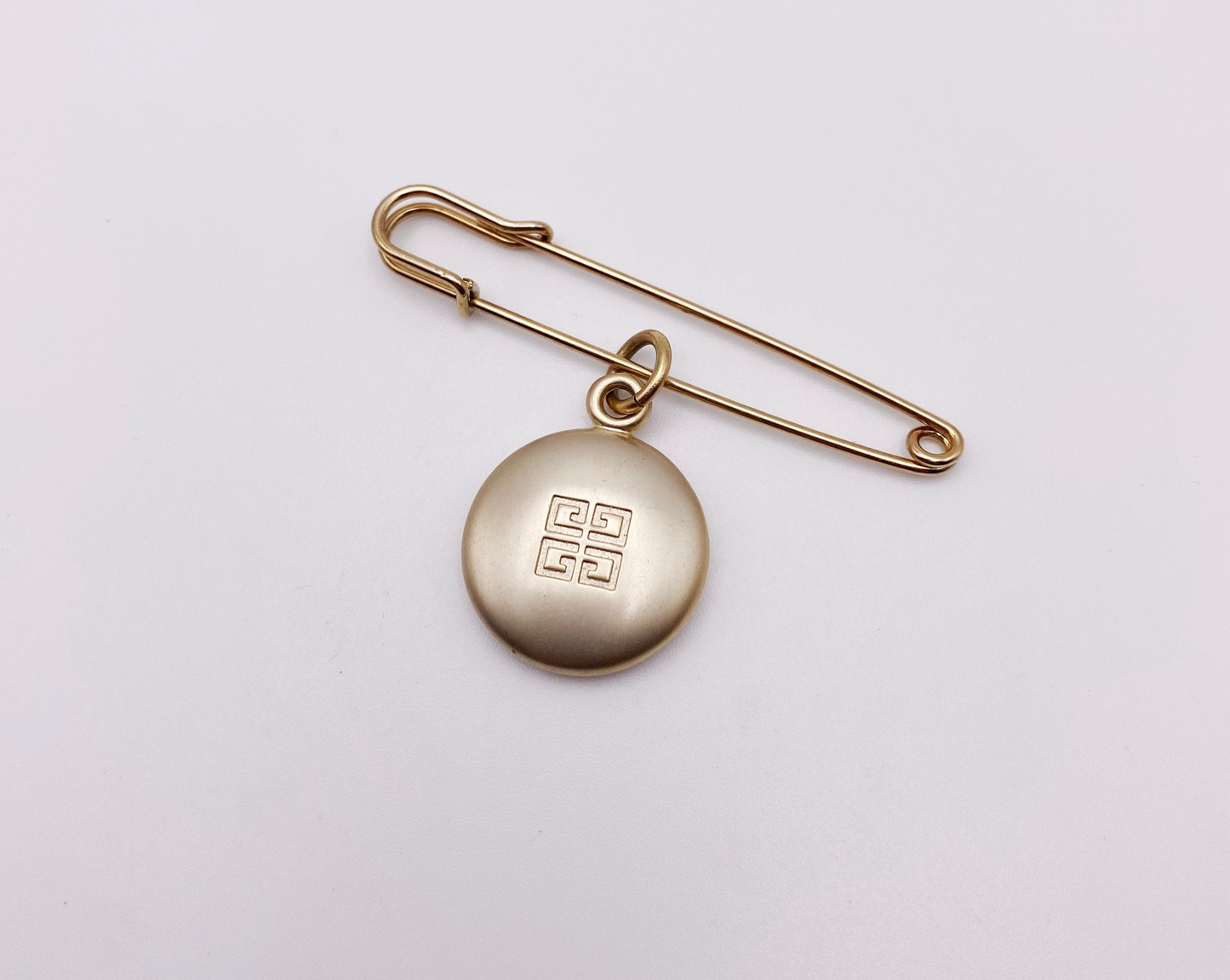 Authentic Vintage Givenchy Brooch | Safety Pin with Locket Charm Design