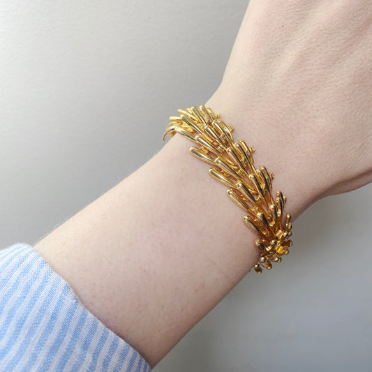 Vintage 1967 Grosse gold plated bracelet, signed Grosse Germany, mid-century designer jewellery.