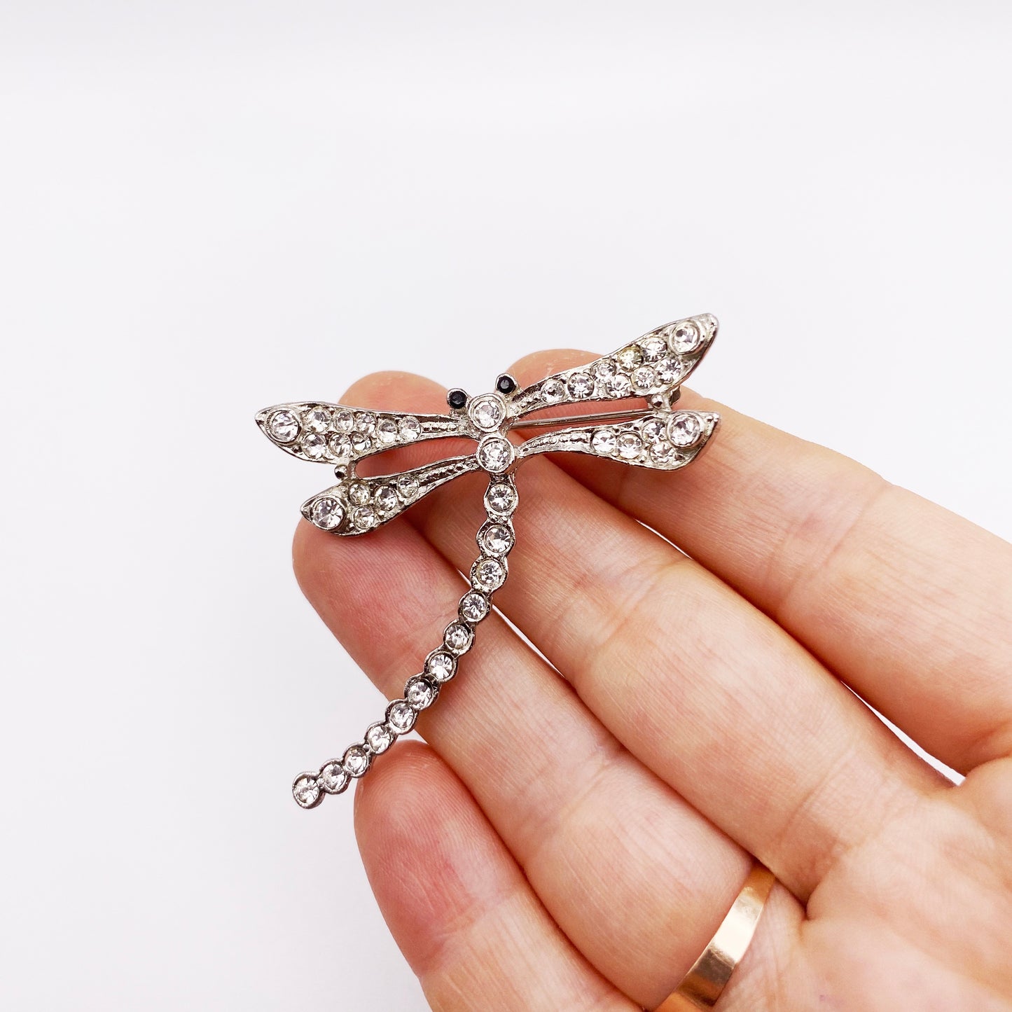 1990s crystal insect brooch designed in London.