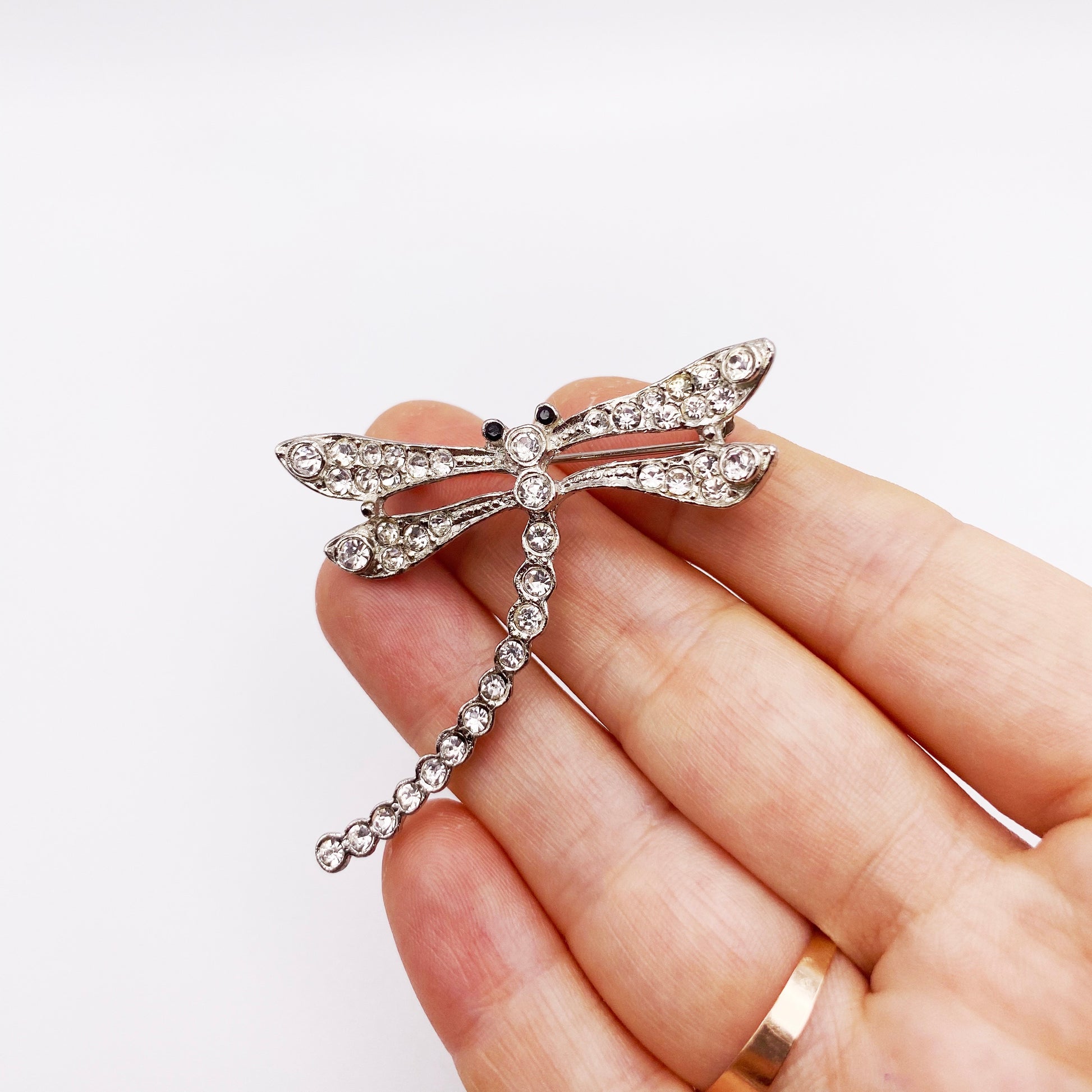 1990s crystal insect brooch designed in London.