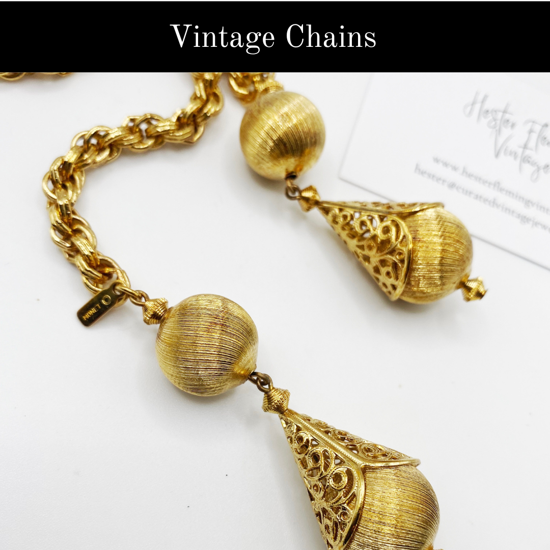Vintage Chain Necklaces and Bracelets | 1940s to 1990s Retro & Collectible Jewellery