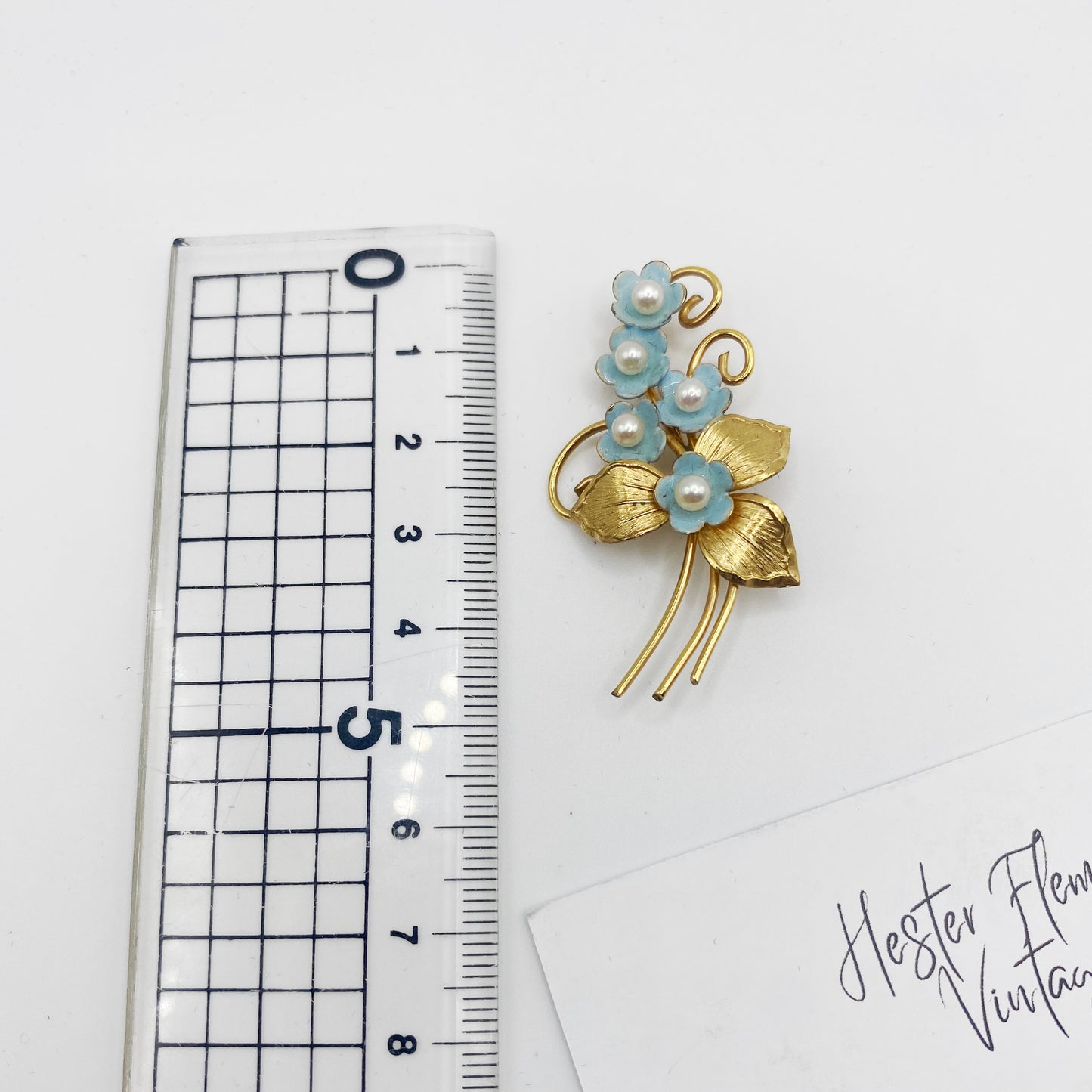 Vintage · 12KT Gold Filled · Forget-Me-Not Brooch