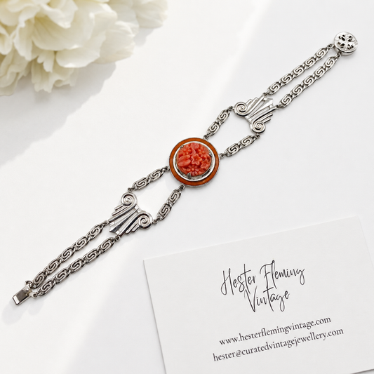 A 1930s/40s Art deco bracelet displayed on a white background. 