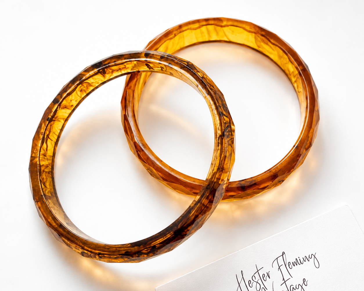 1930s 40s Bakelite Bangle Set, shot 2. 
