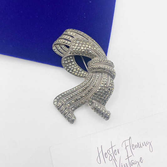 1940s German Marcasite Brooch Front