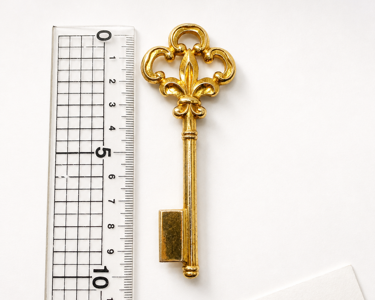 Brooch placed next to ruler for size. 10.5cm x 4cm wide.