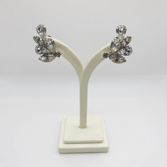 A pair of vintage 1950s crystal earrings by Albert Weiss. 