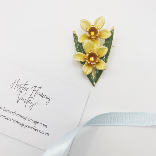 Vintage KL Daffodil Brooch