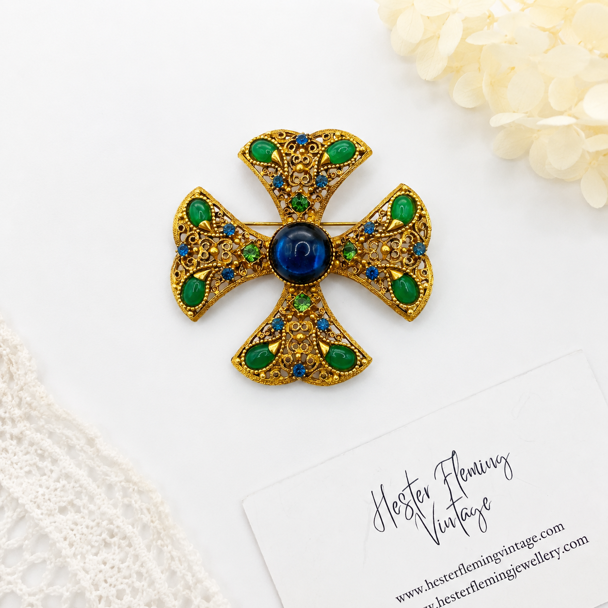 Florenza 1960s Maltese Cross Brooch