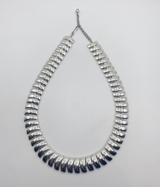 970s vintage Napier necklace laid flat to show length and adjustable chain.