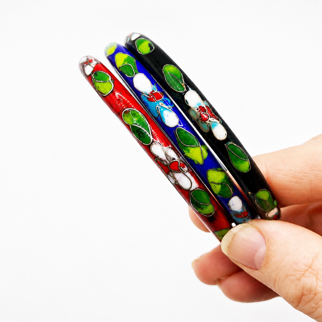 3 x 1970s Cloisonne Bangles.