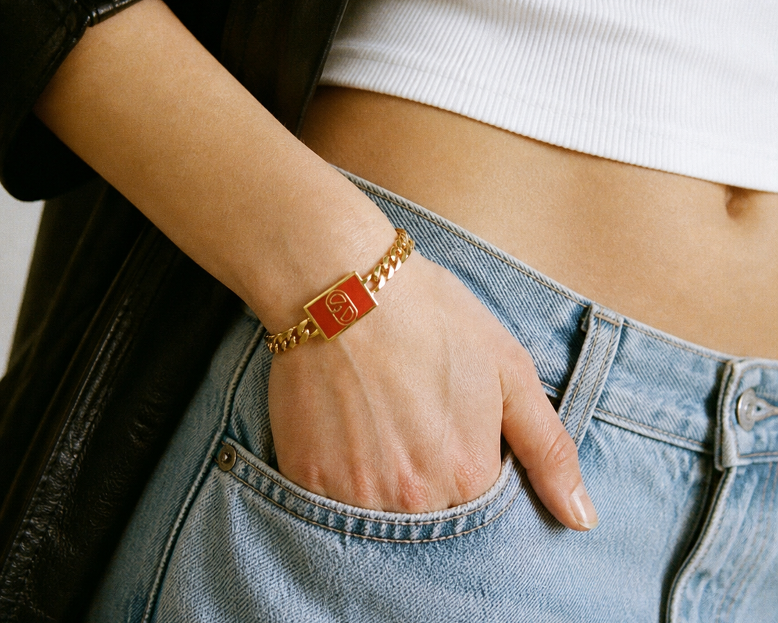 1970s Valentino Bracelet, style shot on 90s model. 