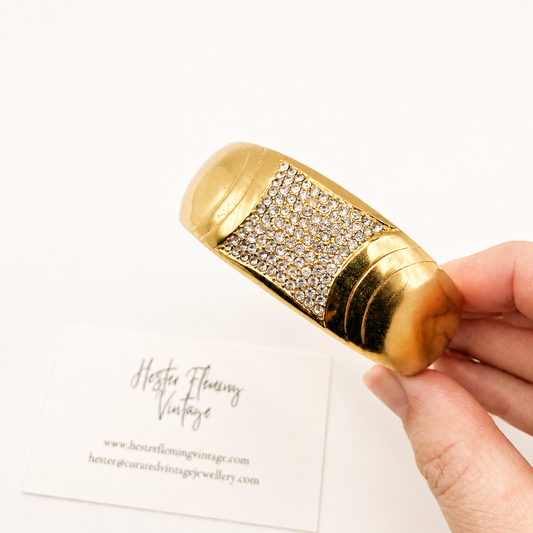 Vintage 1970s Chr. Dior Swarovski Crystal bangle. 