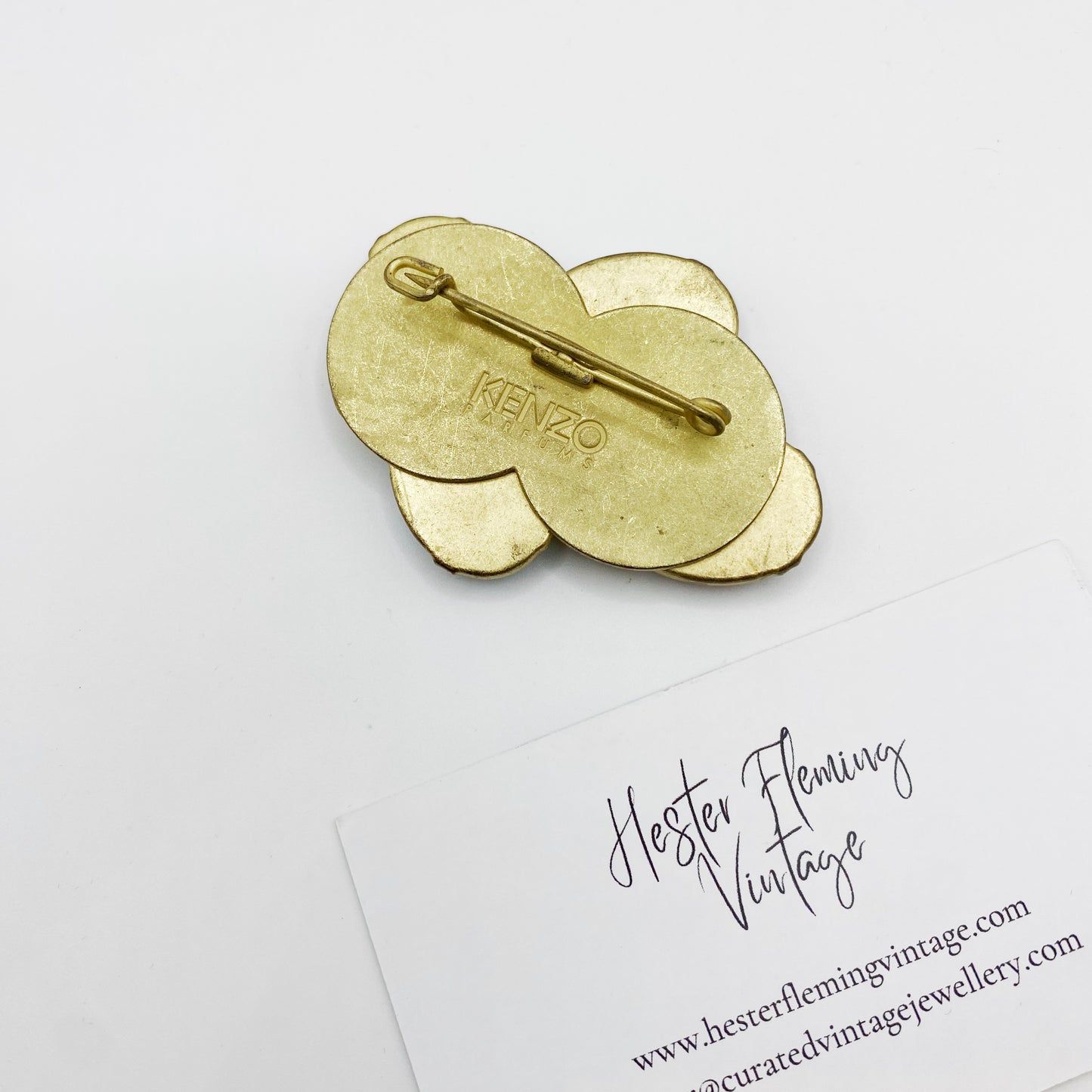 Back view of 1980s 1990s Kenzo Brooch 