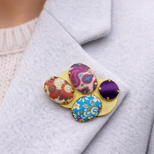 1980s 1990s Kenzo Brooch shown on jacket