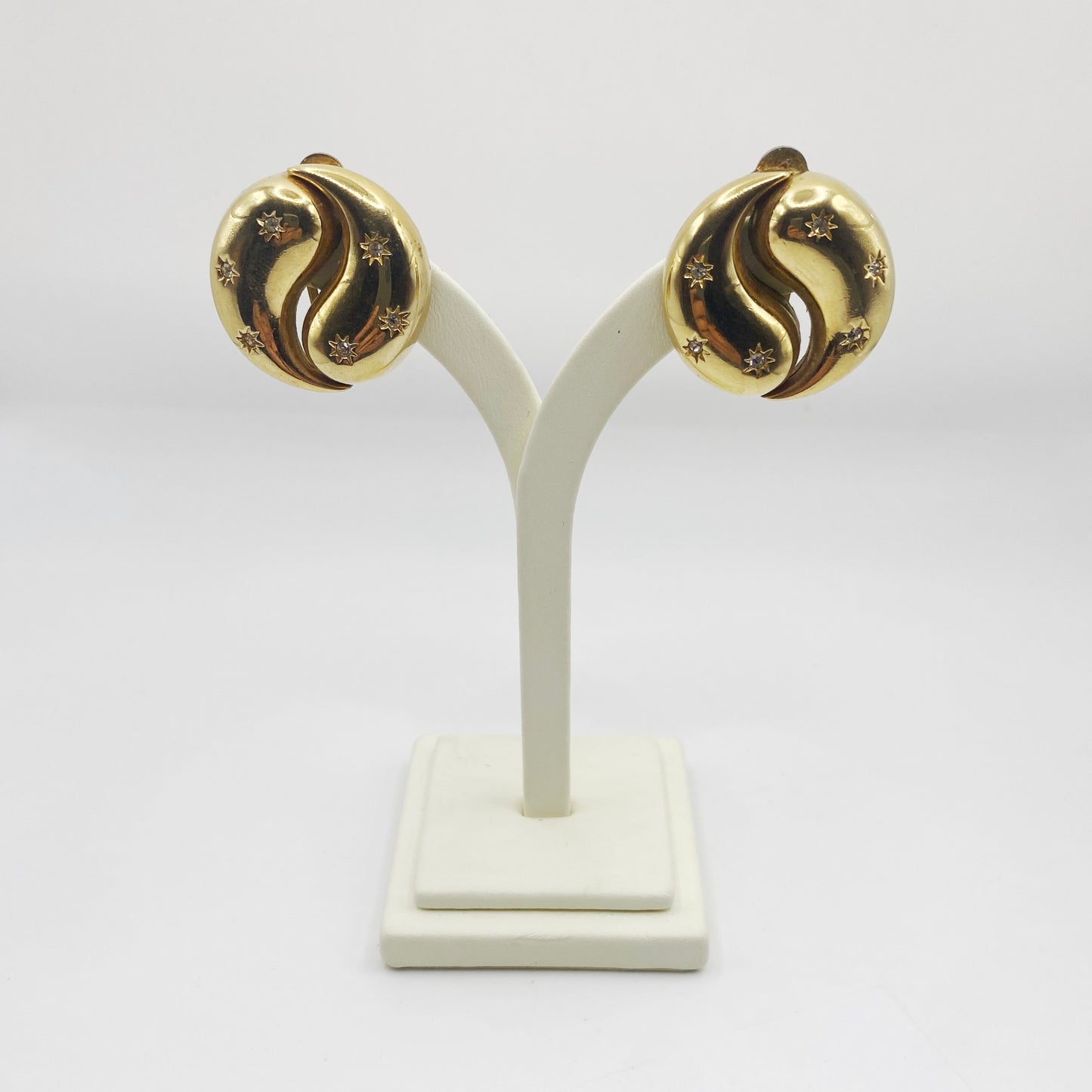 Vintage 1980s, french designer earrings by Andre Courreges