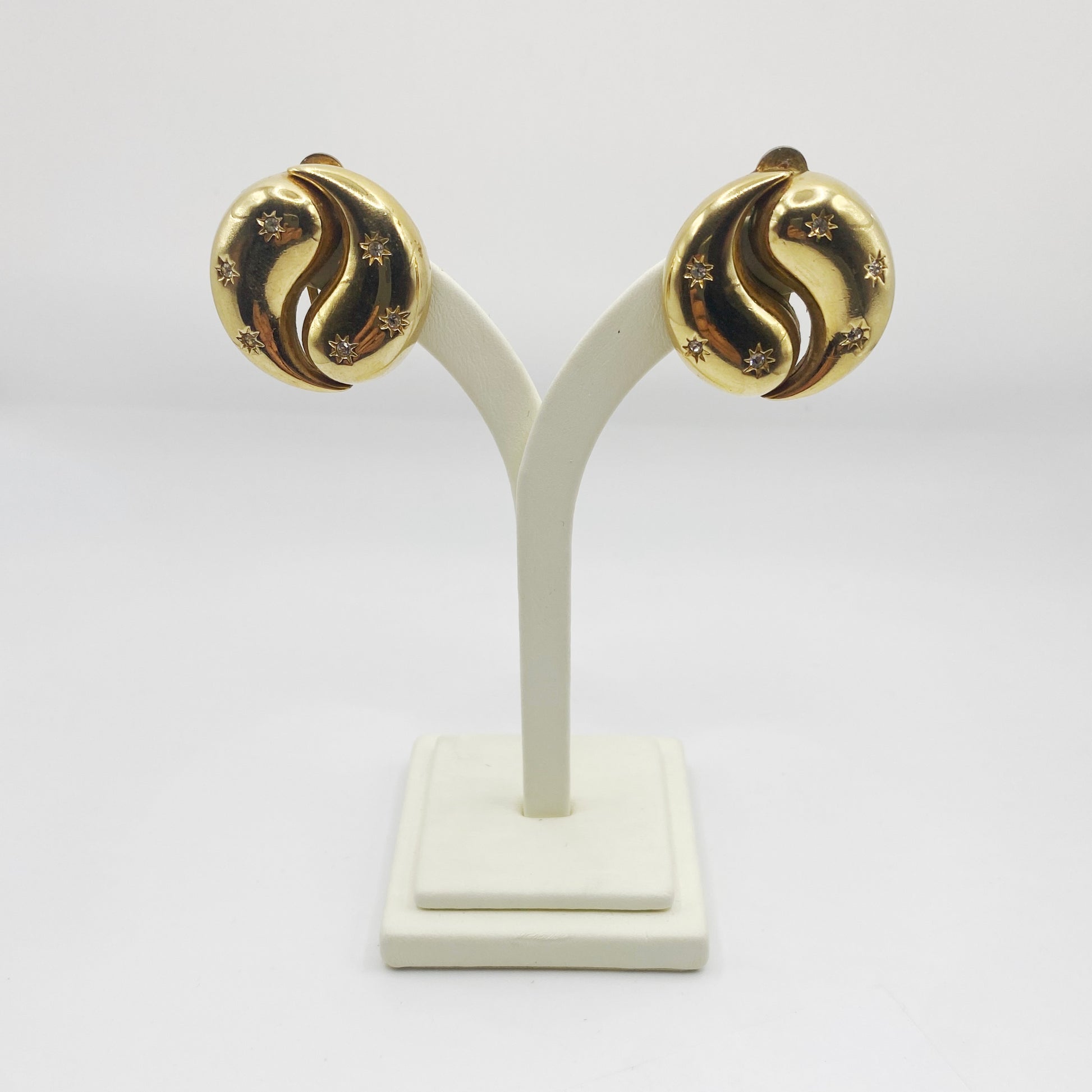 Vintage 1980s, french designer earrings by Andre Courreges