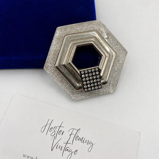 1980s French Art Deco Brooch