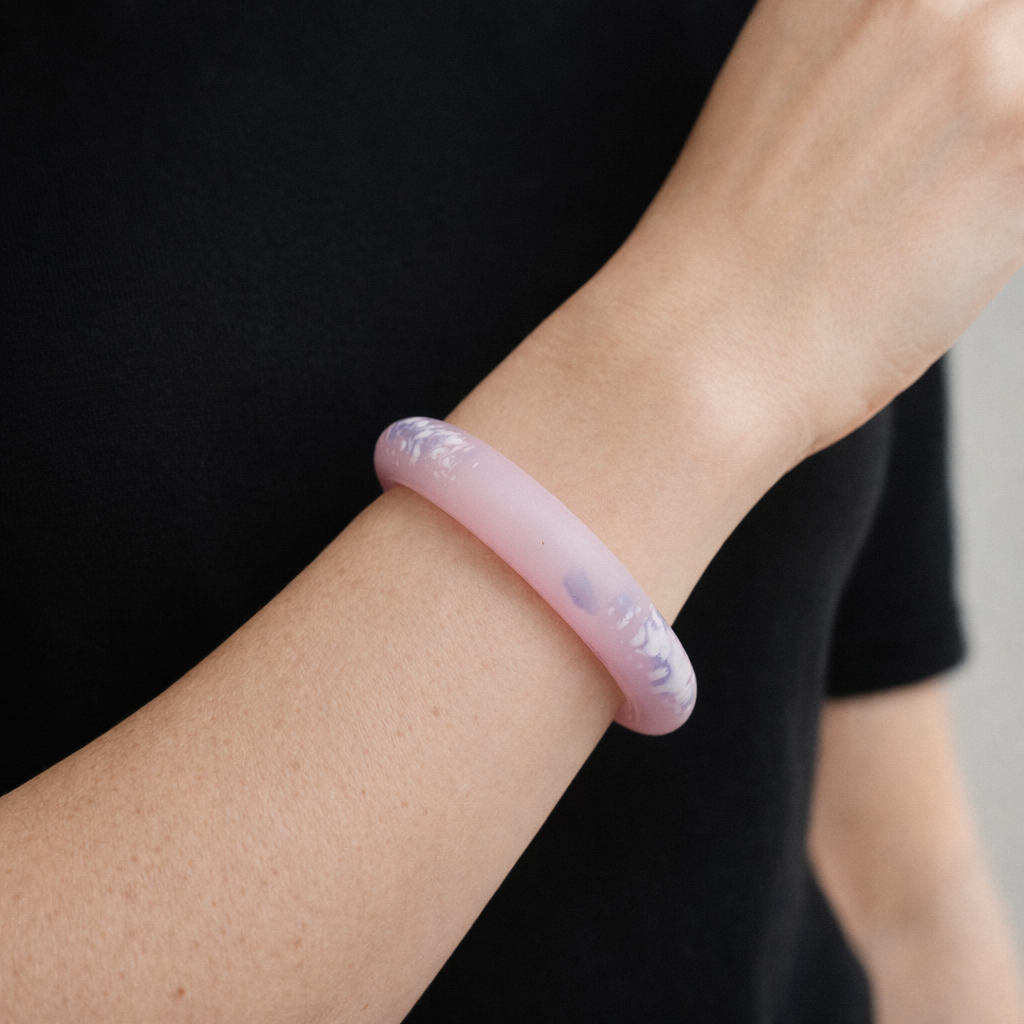 Style shot of 1980s polymer clay bangle.