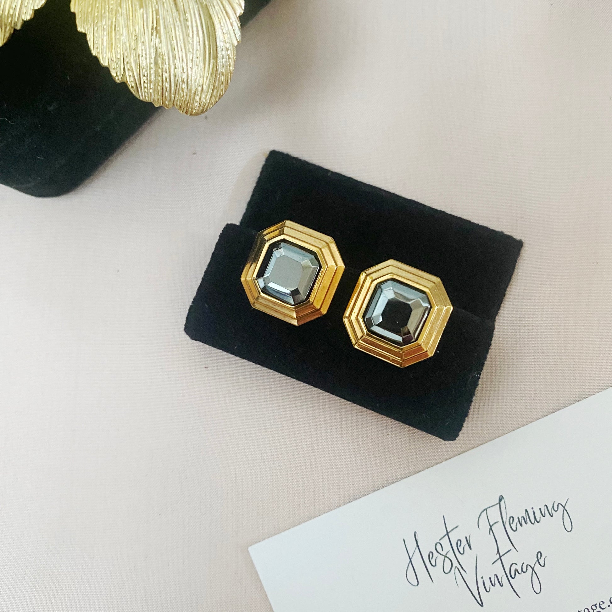 1980s Vintage Lanvin earrings product shot. 