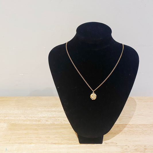 Vintage 1990s gold locket charm necklace from London deadstock collection