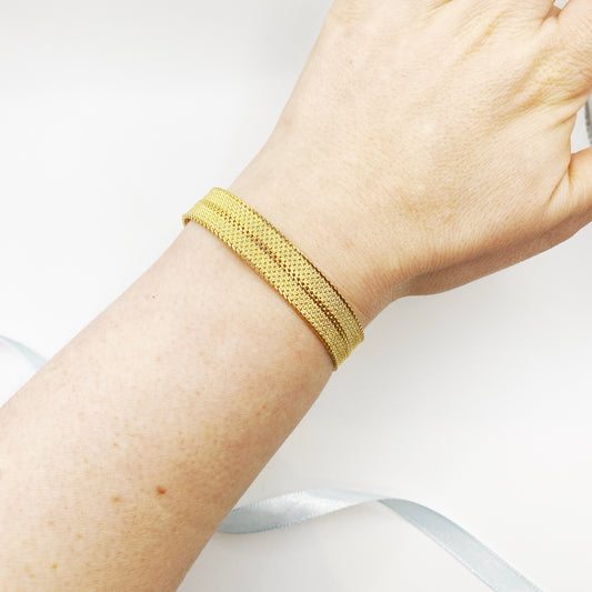 Retro 1980s Textured Mesh Bracelet