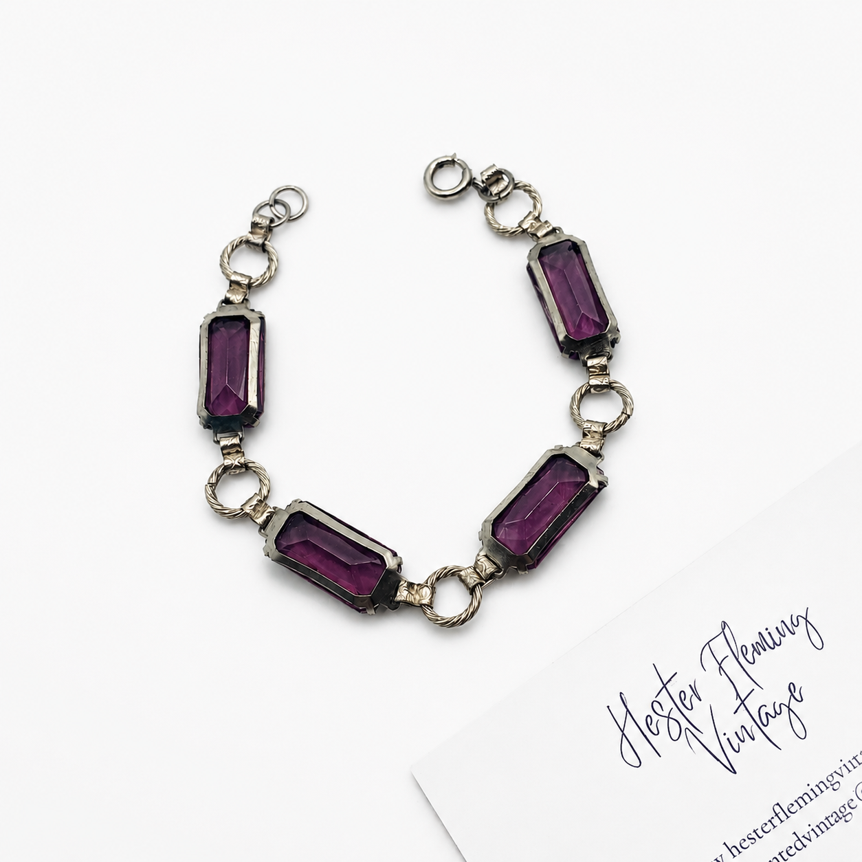 Silvertone setting for Art Deco Bracelet. 